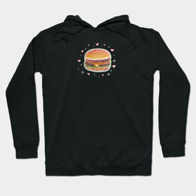 Burger lover Hoodie by Katfish Draws